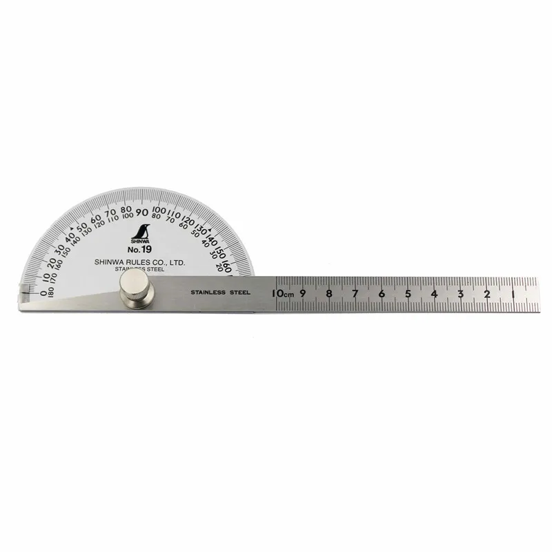 Shinwa-importados Praça de Angle Gauge Alta Precisão Carpintaria Extensão Transferidor 62480 Marca Aço Inoxidável