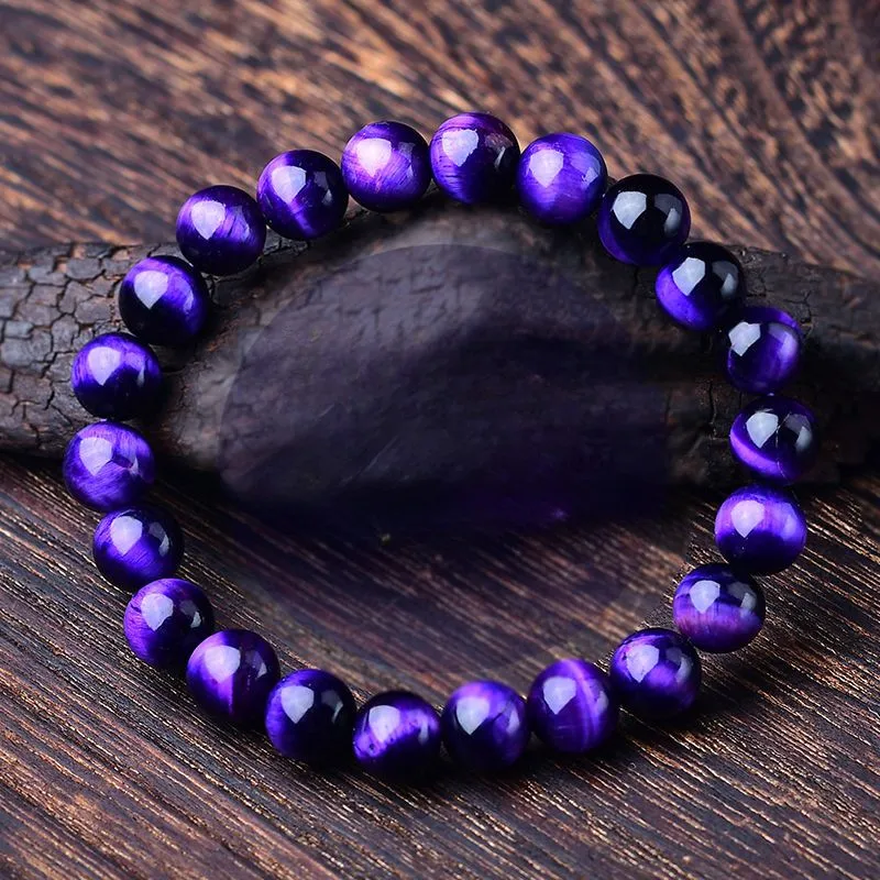 

Purple Tiger Eye Couple Bracelet