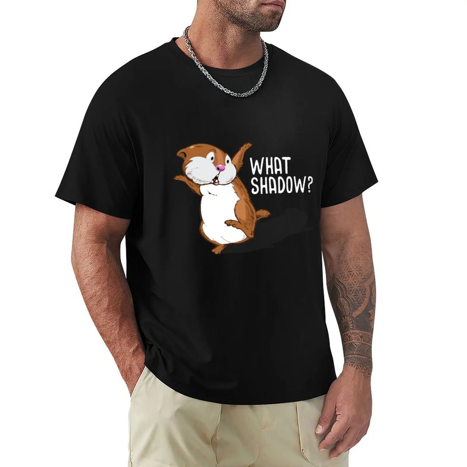 Groundhog Day - What Shadow? T-Shirt Plus Size Solid Color T-Shirt