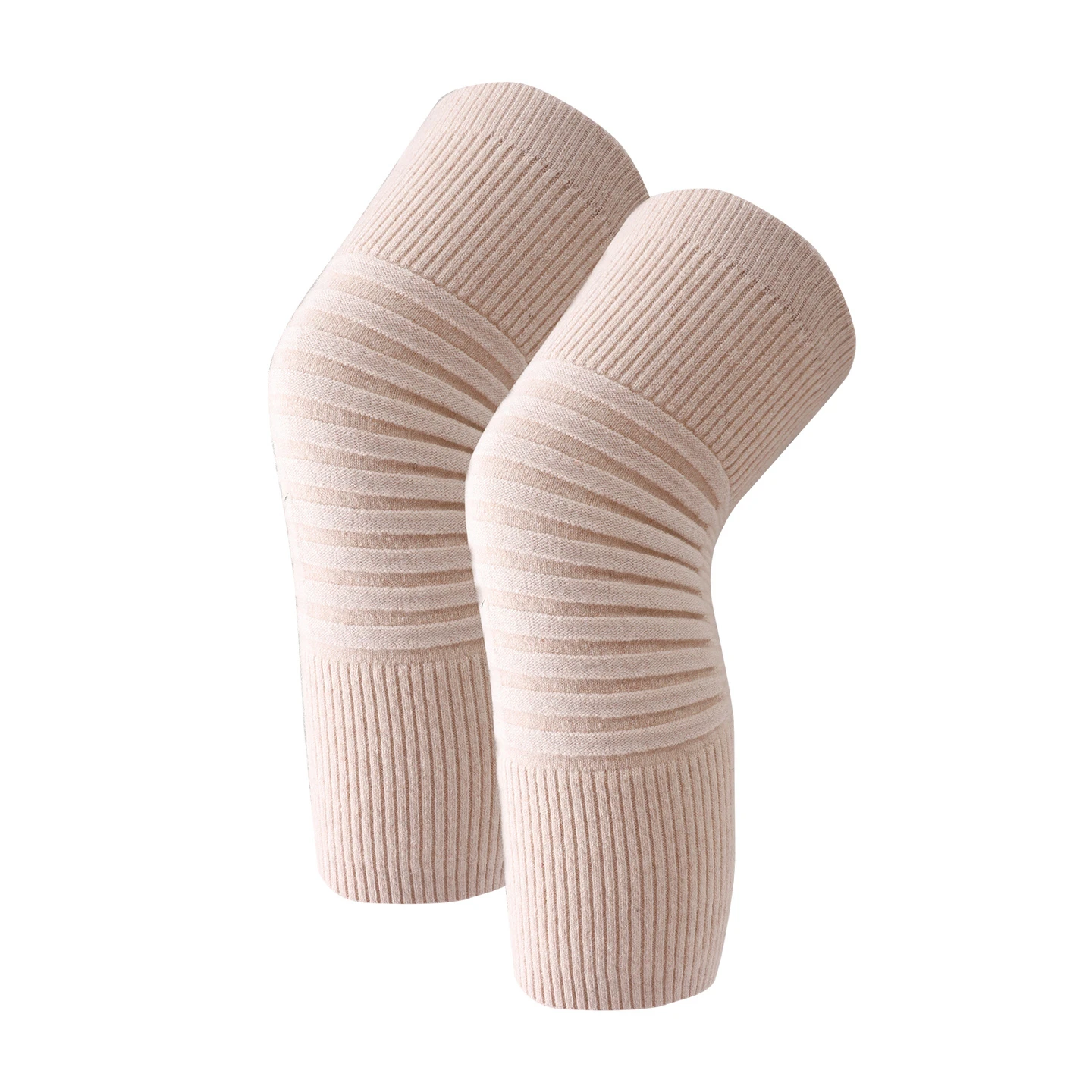 100% Wool Knitted Knee Warmer Unisex Solid Ribbed Stretch Knee Sleeve Winter Thermal Non Slip Leg Guard Cycling Joint Protection