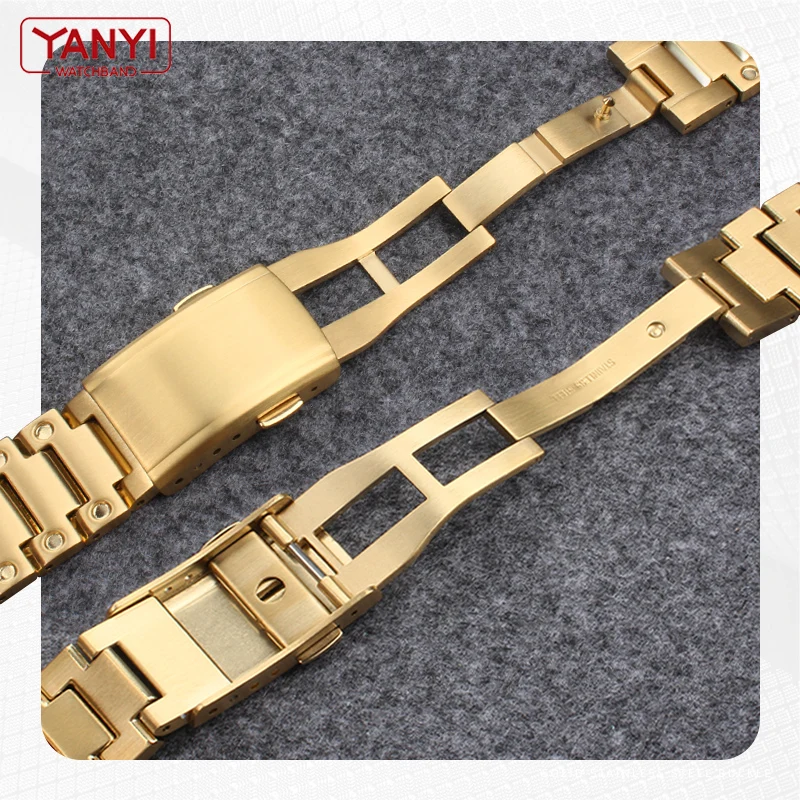 Stainless Steel Watchband for casio gshock GM-110 GM110 watch band solid steel strap fold buckle 16mm quick release bar metal