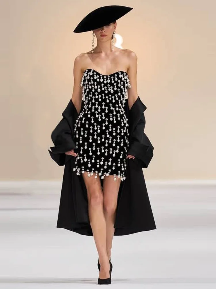 

Элегантное вечернее платье с бисером и бретелями, женское модное приталенное бальное платье со средней талией для свадьбы, вечеринки, выступлений