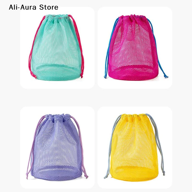 1Pcs Nylon Mesh Drawstring Storage Pouch Multi-Purpose Travel Bag For Digital Products Makeup Cosmetic Organizer Outdoor