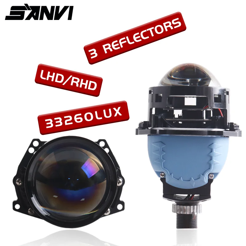 SANVI 130W 3 Inch S9pro Bi LED Lense Headlight for Hella 3R G5 Auto Projector Lens H1 H4 H7 9005 900 Bulbs Upgrade Car Accessory