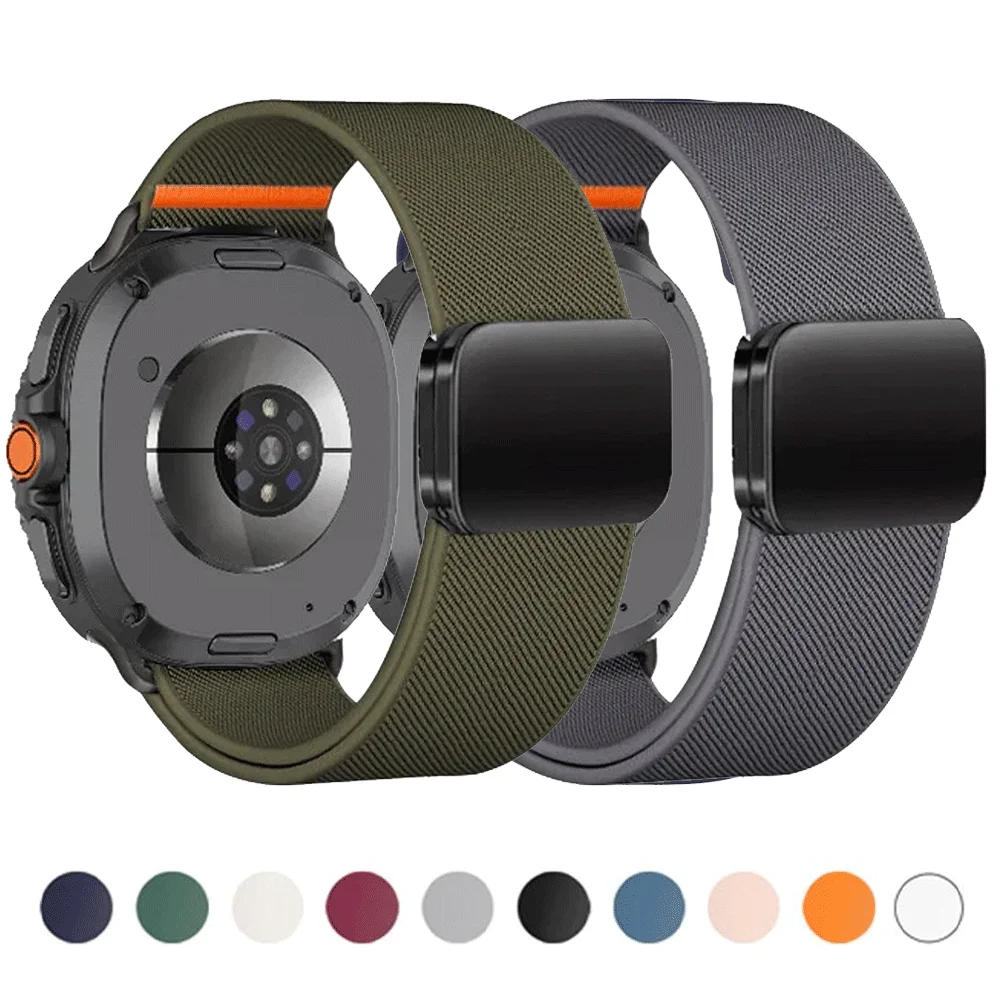 Magnetische Schnallenriemen für Samsung Galaxy Watch 8 40 mm 44 mm Nylon-Corea-Armband für Samsung Galaxy Watch 8 Classic 46 mm