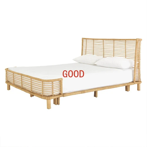 Скандинавский стиль, двойная креативная большая кровать для отеля, простой праздничный стиль, ротанговая художественная мебель, кровать, мебель для спальни