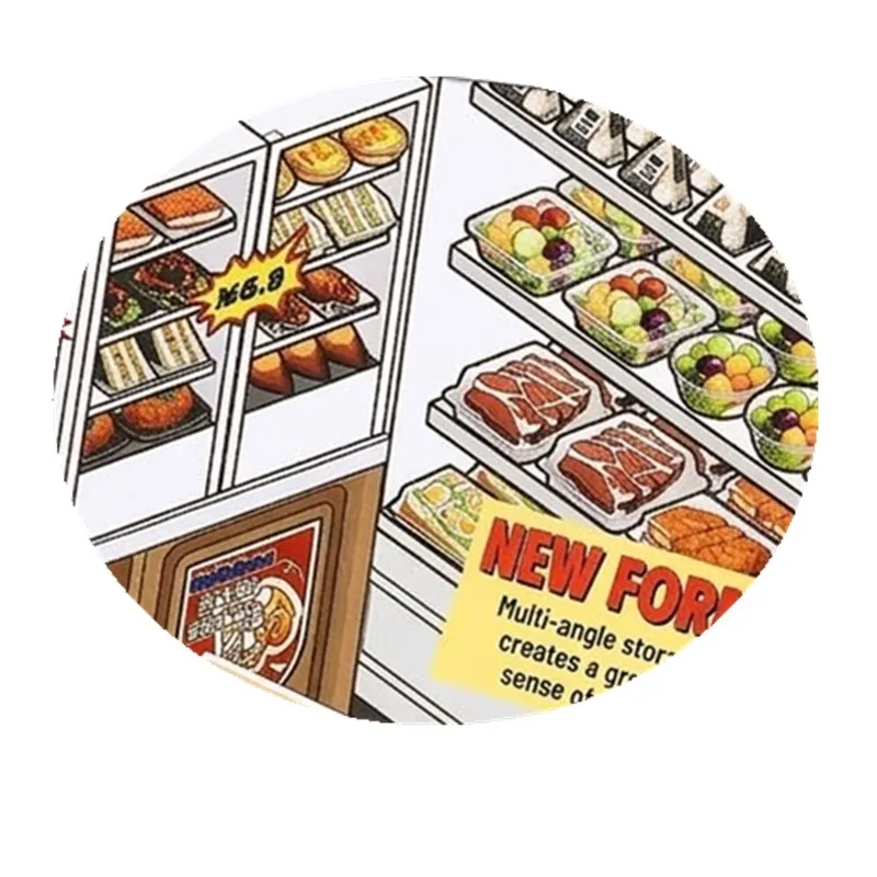 

[WA] Immersive Storage Sticker Book Realistic Food Supermarket Scenes 32 PCS Stickers For Kids DIY Crafting