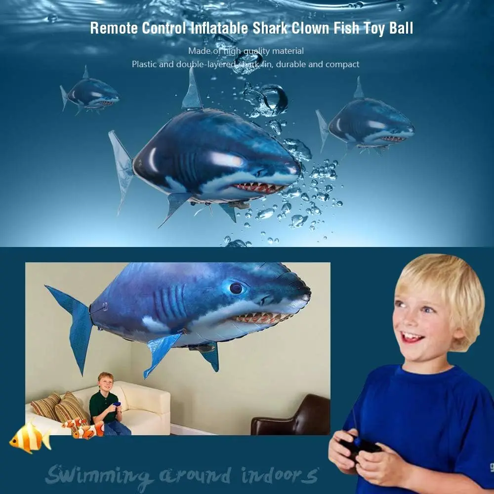 Remote Control Shark Toys Swimming Fish RC Animal Toy Infrared RC Fly Air Balloons Clown Fish Toy Gifts Party Decoration Balloon