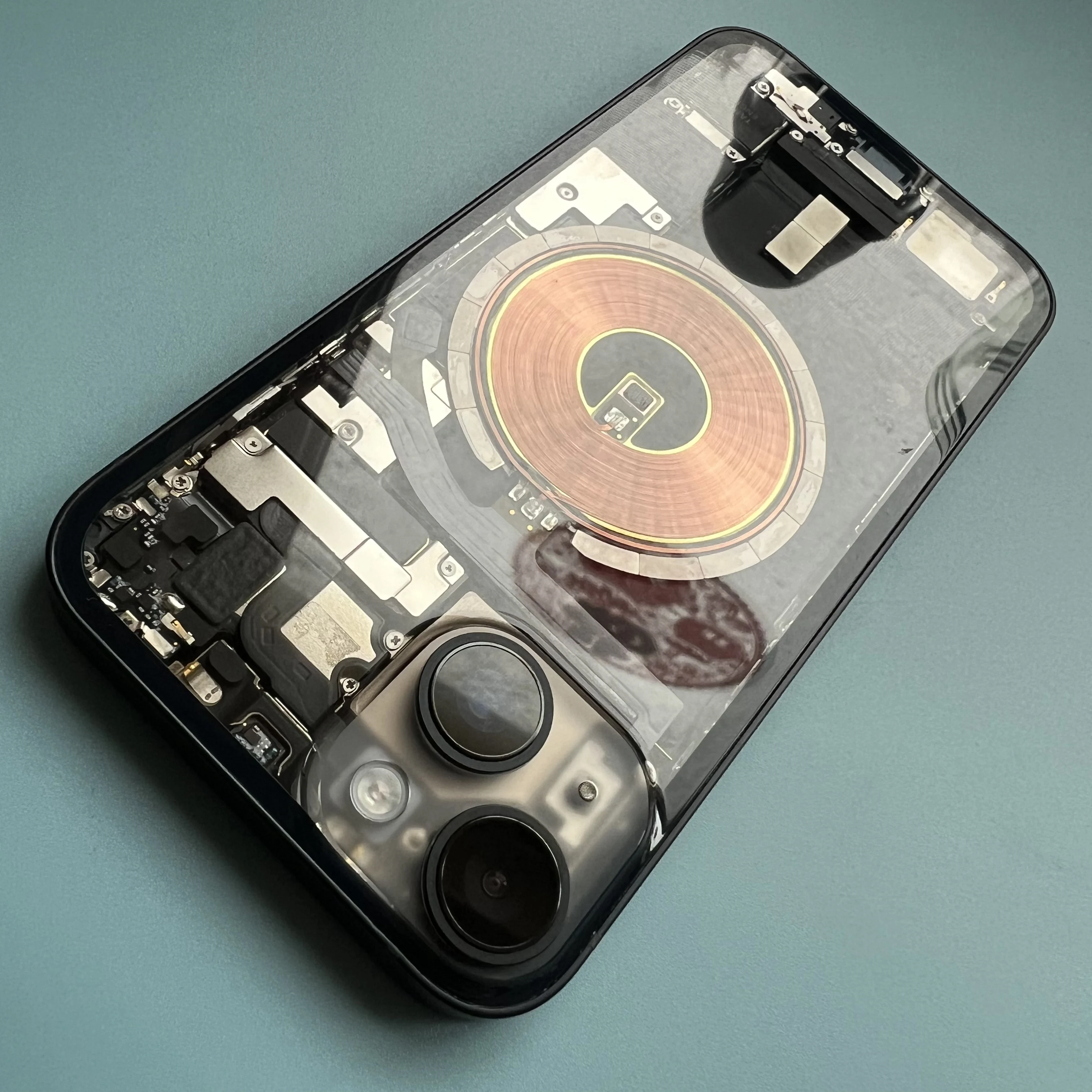 See-Through Transparent Rear Housing Cover For iPhone 12 13 14 Pro Max, Custom Modded Back Shell Pre-installed Magnetic Tools view 2