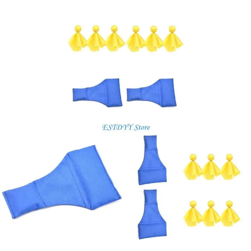 G6DE 6pcs Flagantes los árbitros del árbitro Banderas con 2 piezas grano cuello largo para juego fútbol Penaltis