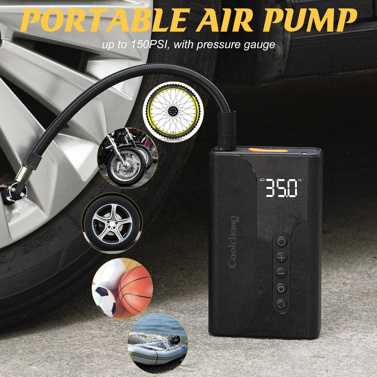 Portable 10400mAh Car Starter with 150PSI Air Pump 12V Air Compressor for Fast Inflation of Cars Bicycles Balls Motorcycles