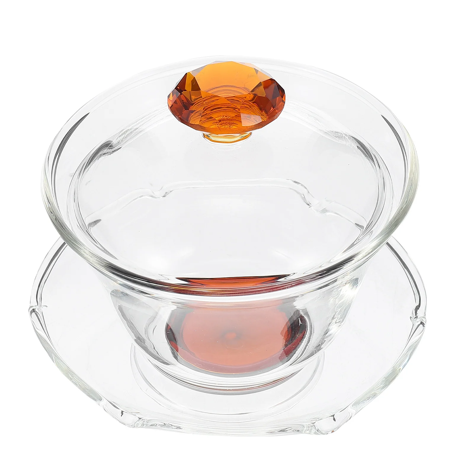 

1Set Glass Tureen Teacup Exquisite Tureen Teacup Chinese Style Tea Cup for Home Tea House Decorative Glass Cup