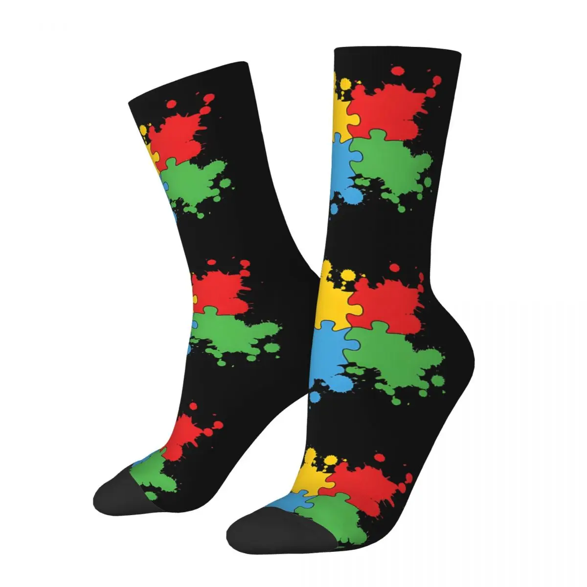 Awareness Puzzle Kawaii Socks Hiking Cartoon Pattern Socks