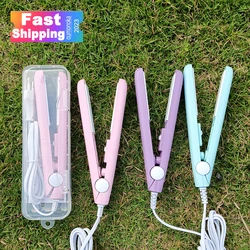 3 in 1 헤어 아이언 고품질 플랫 아이언 스트레이트 닝 핫 빗 미니 전문 헤어 스트레이트 너 & 컬링 아이언 스타일링 도구
