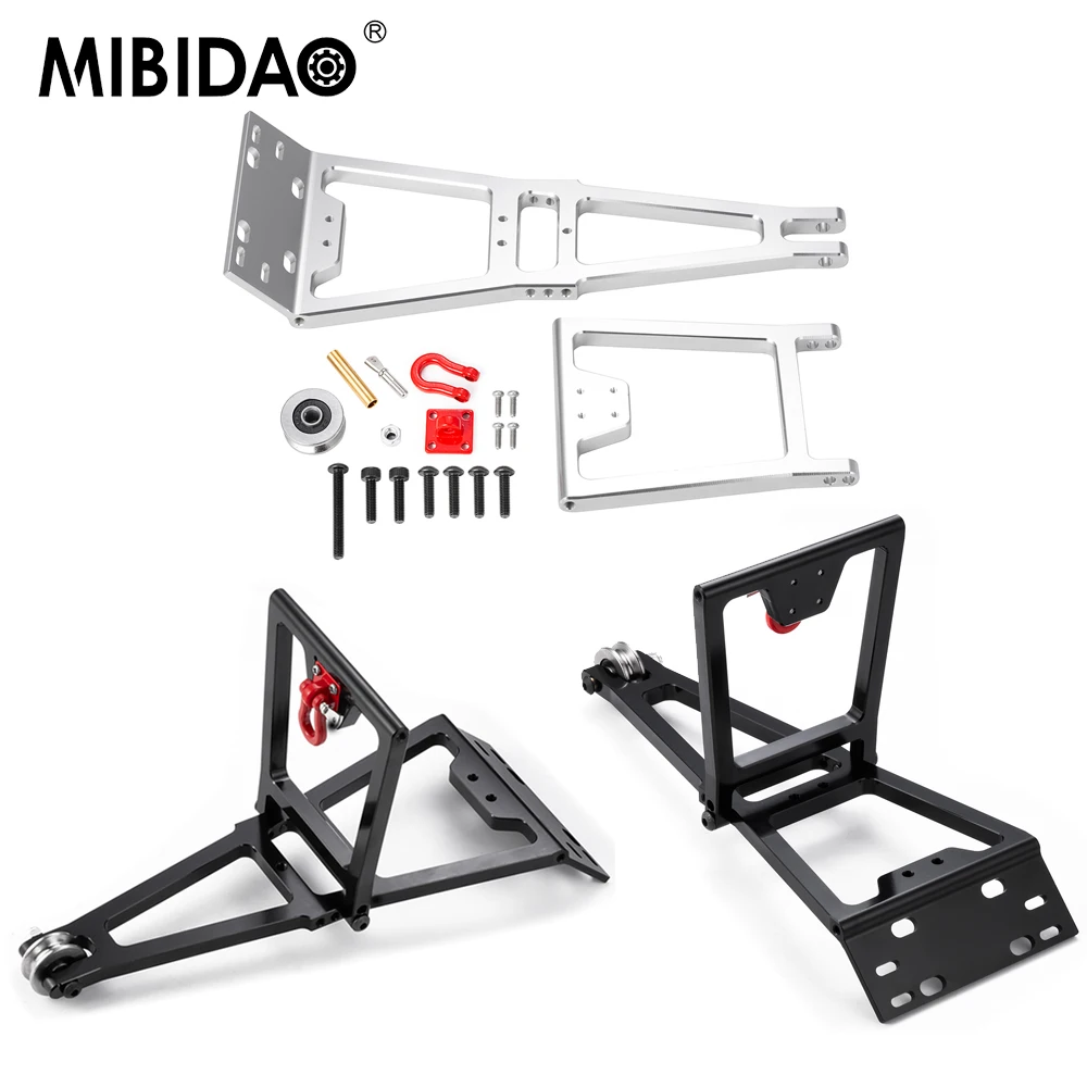 MIBIDAO Simulation Aluminum Alloy Winch Tow Wrecker Truck Crane Arm Kit DIY Tool for Axial SCX10 D90 TRX-4 Capra LCG 1/10 RC Car