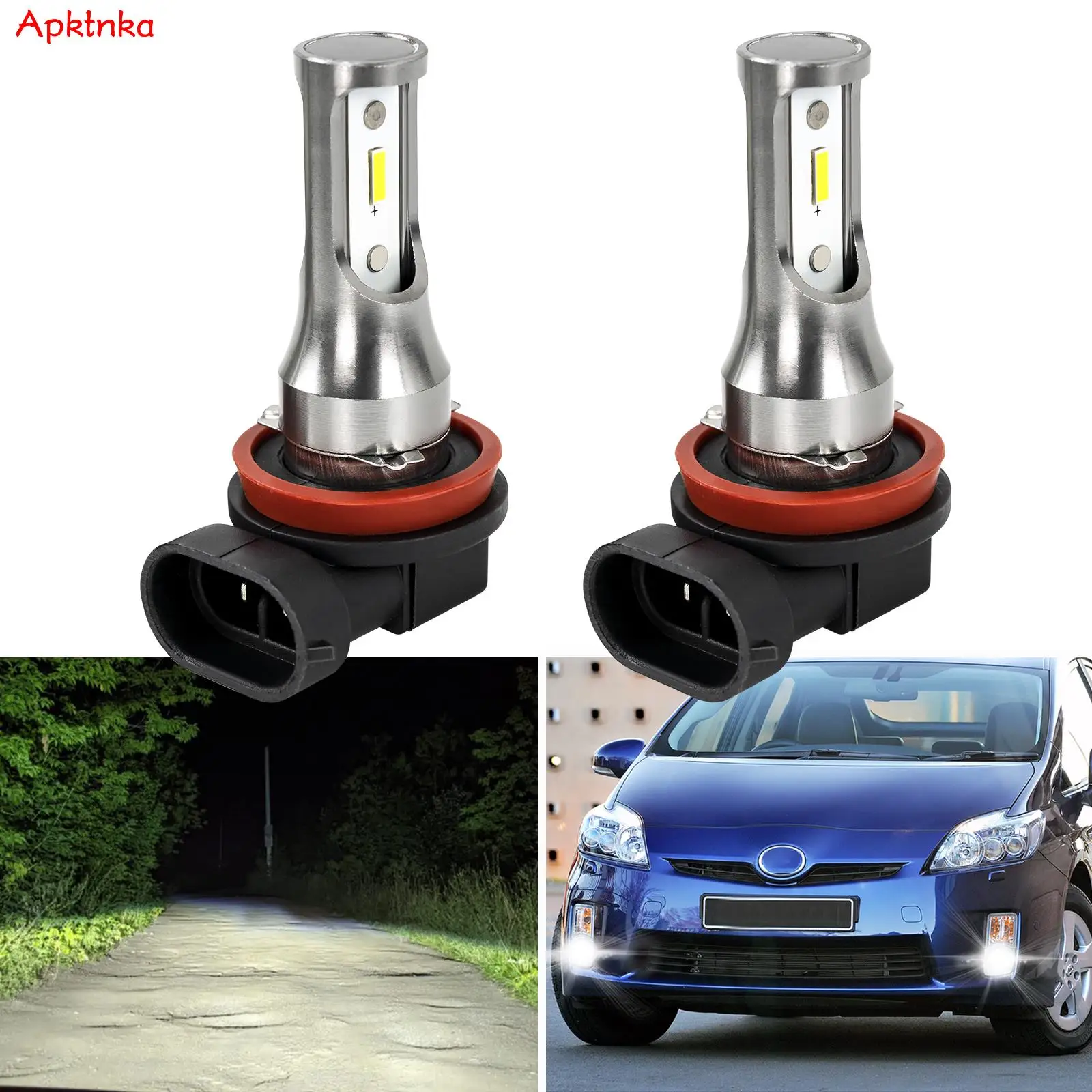 For Toyota Prius 2009-2015 Auto Canbus Xenon White 1860SMD 12V Front Fog Lamp Headlight Upgrade Bulb H11 H8 H9 Brightness 2x