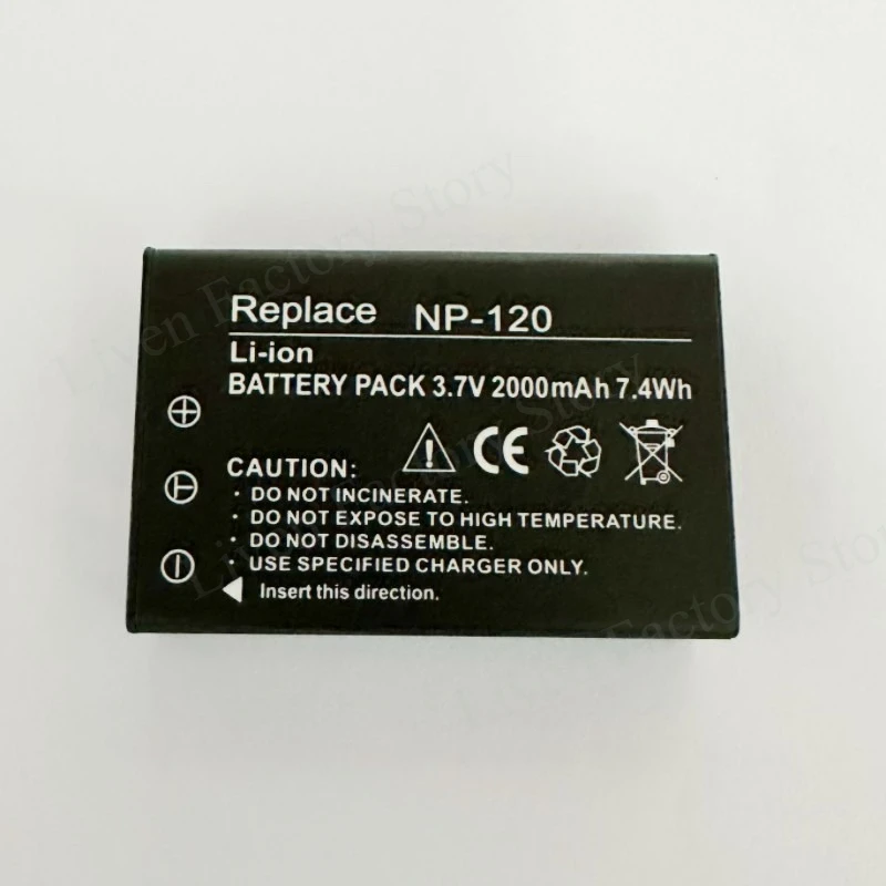 NP-120 FNP-120 NP120 3.7V 2000mAh Rechargeable Li-ion Battery for Fujifilm FinePix F10 F11 M603 Zoom Pentax MX4 Ricoh GX8 Camera