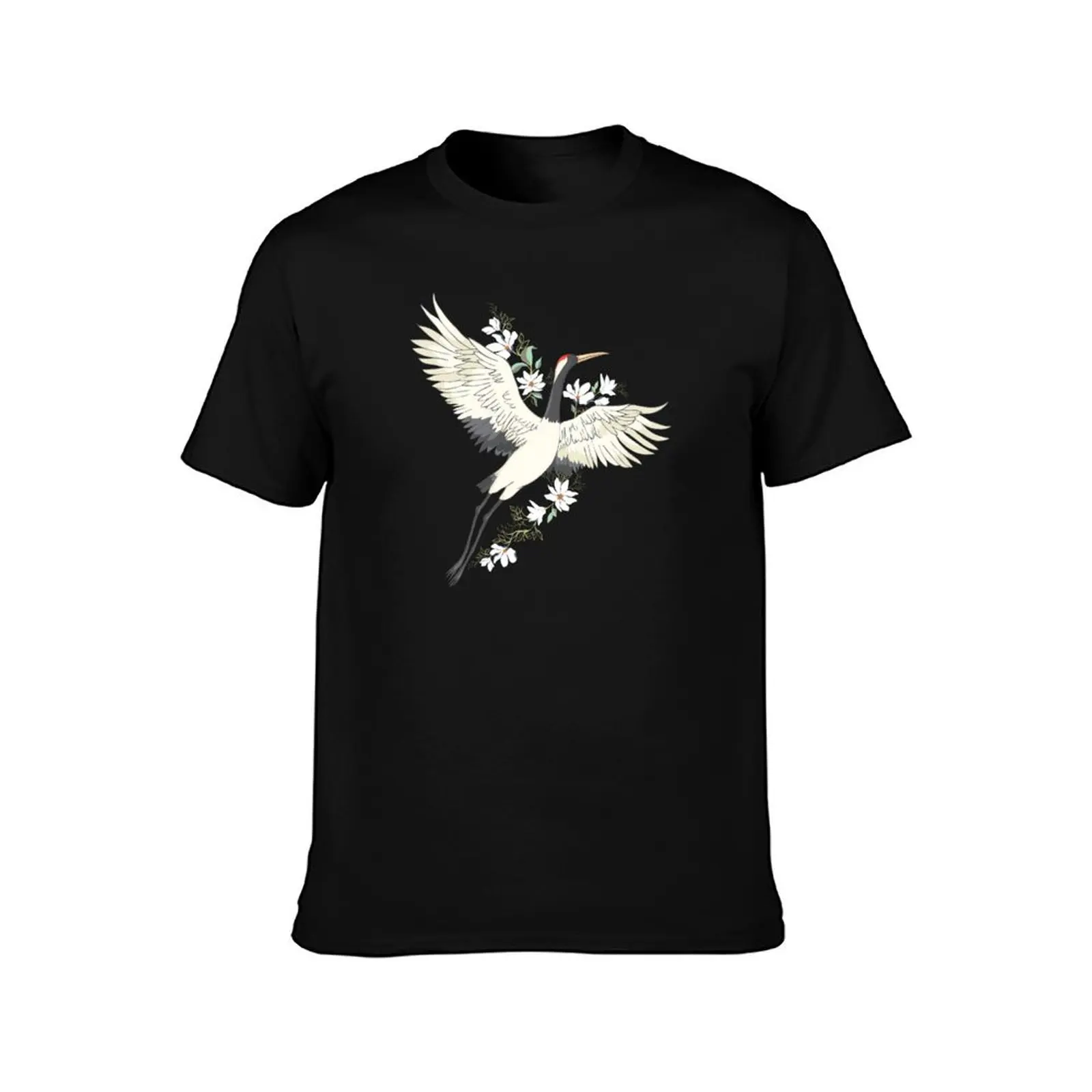 crane bird in flight, white crane bird flying, crane bird T-Shirt t shirts for man pack white T-Shirt