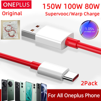 2PC Original 100W 150W Oneplus Supervooc Cable USB Type C Dash Warp Charge Cord Oneplus 13 12R 12 11 11R 10 Pro Ace 3 Nord 4 N30
