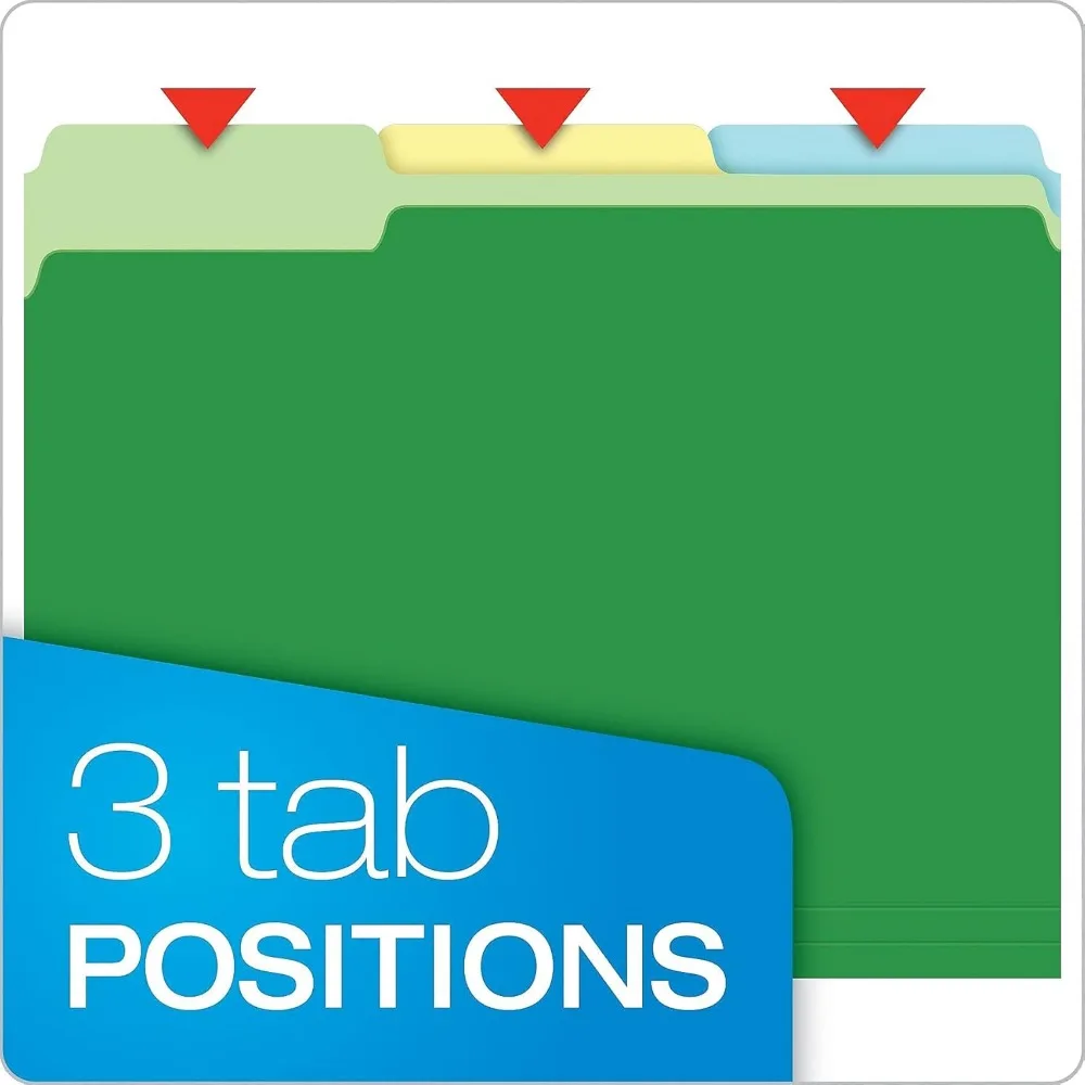 مجلدات ملفات مزدوجة الأشياء، حجم الحروف، ألوان متنوعة، 1/3 قطع، 50/بكس (54460)