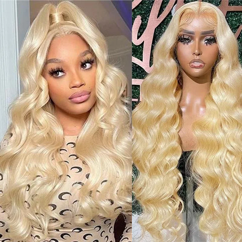 613 Honey Blonde 13x6 HD Transparent Lace Front Human Hair Wigs For Women 30 32 Inch Body Wave 13x4 Lace Frontal Water Wavy Wig