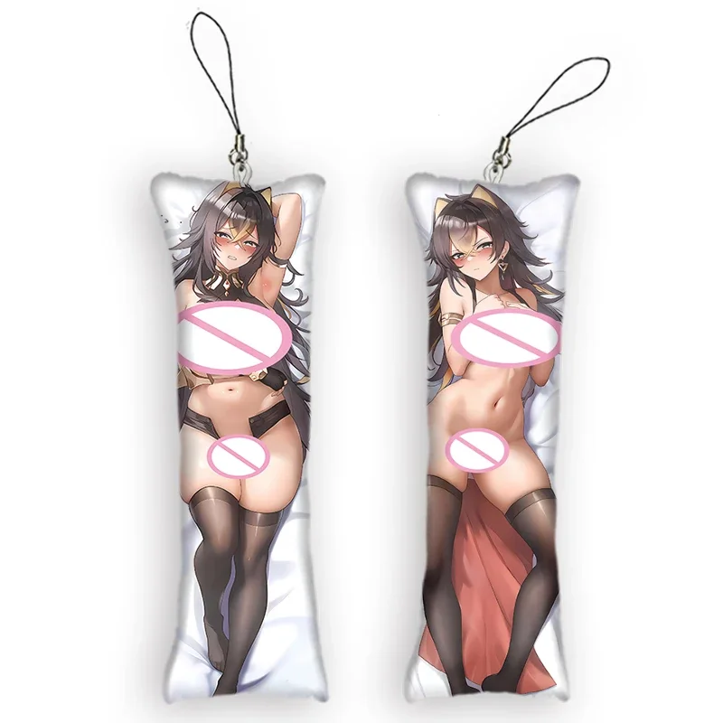 Fashion Genshin Impact Dehya Theme Character Mini Dakimakura Keychain Anime Kawaii 2-Sided Print Small Pillow Pendants Ke