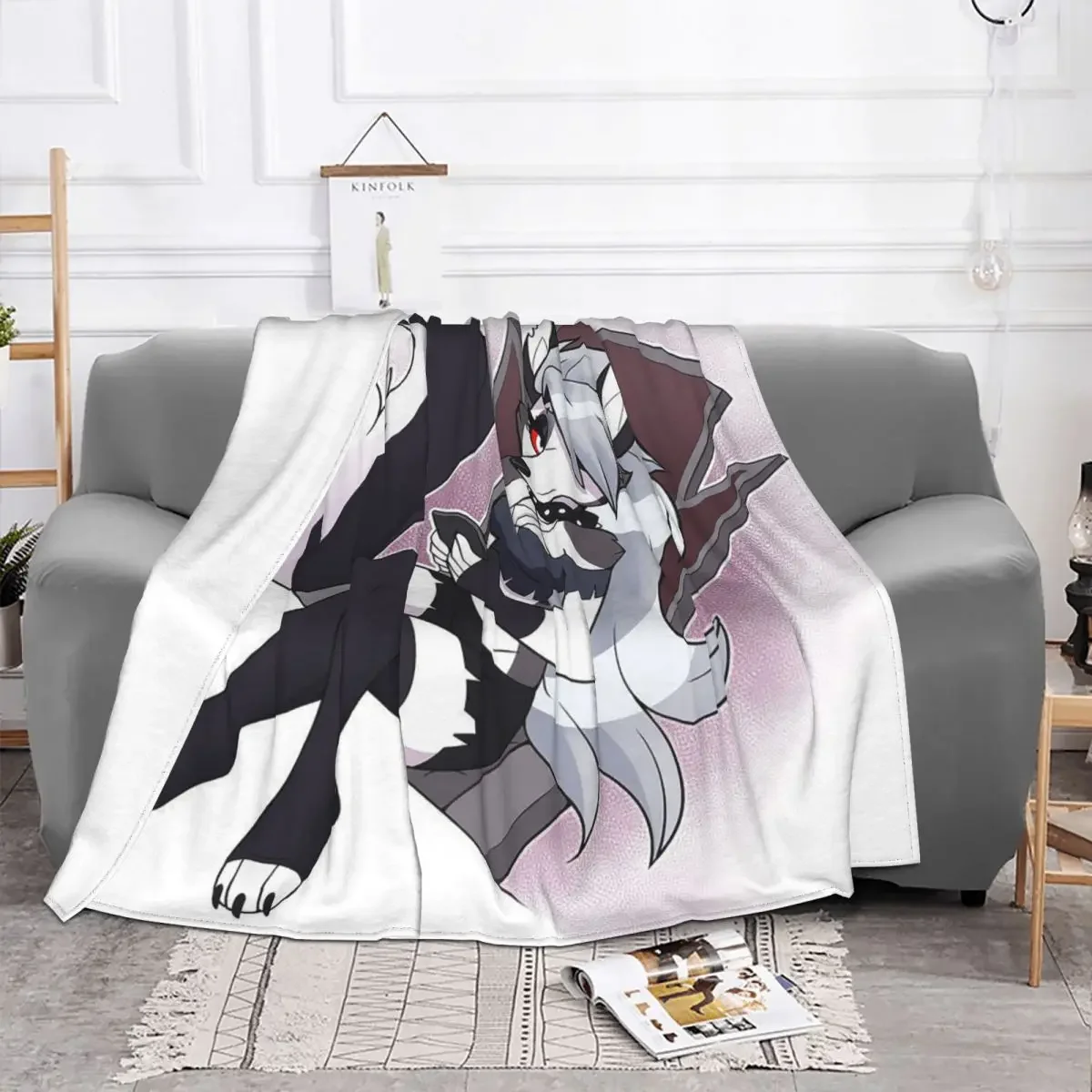 Helluva Boss Anime Blankets Velvet Summer Autumn Winter Sexy Loona Multifunction Warm Throw Blanket for Bed Bedroom Rug Piece