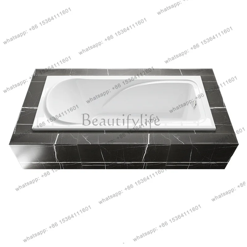 Acrylic embedded bathtub 1.8 meters Hotel full-size homestay home spa model QT-2109A