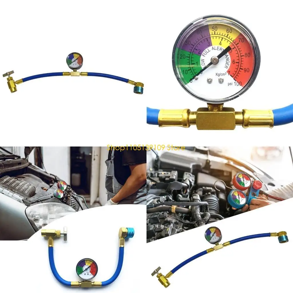 

Кондиционирование воздуха автомобильного воздуха R134A хладагенты перезаряжайте шланг с датчиком 100 фунтов на квадратный дюйм.