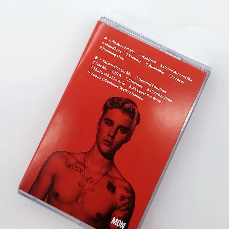 Hot Justin Bieber Music Tape Changes Album Yummy Cassettes Cosplay Soundtracks Box Car Recorder Walkman Tape Party Music Gifts