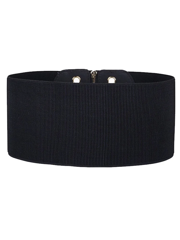 VGH Hollow Out Knitting Elasticity Waist Belts For Women Cummerbund Good Quality Corset Bodycon Slim Wide Belt Female Fashion