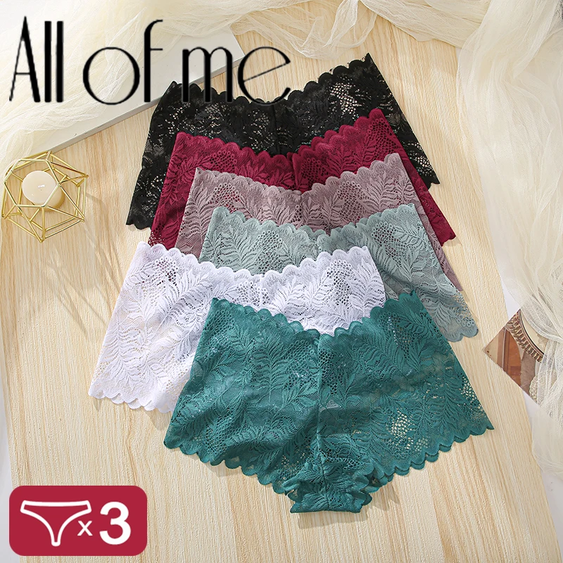 3Pcs Women Panties Sexy Lace Female Underpants Plus Size Underwear Large Size L…
