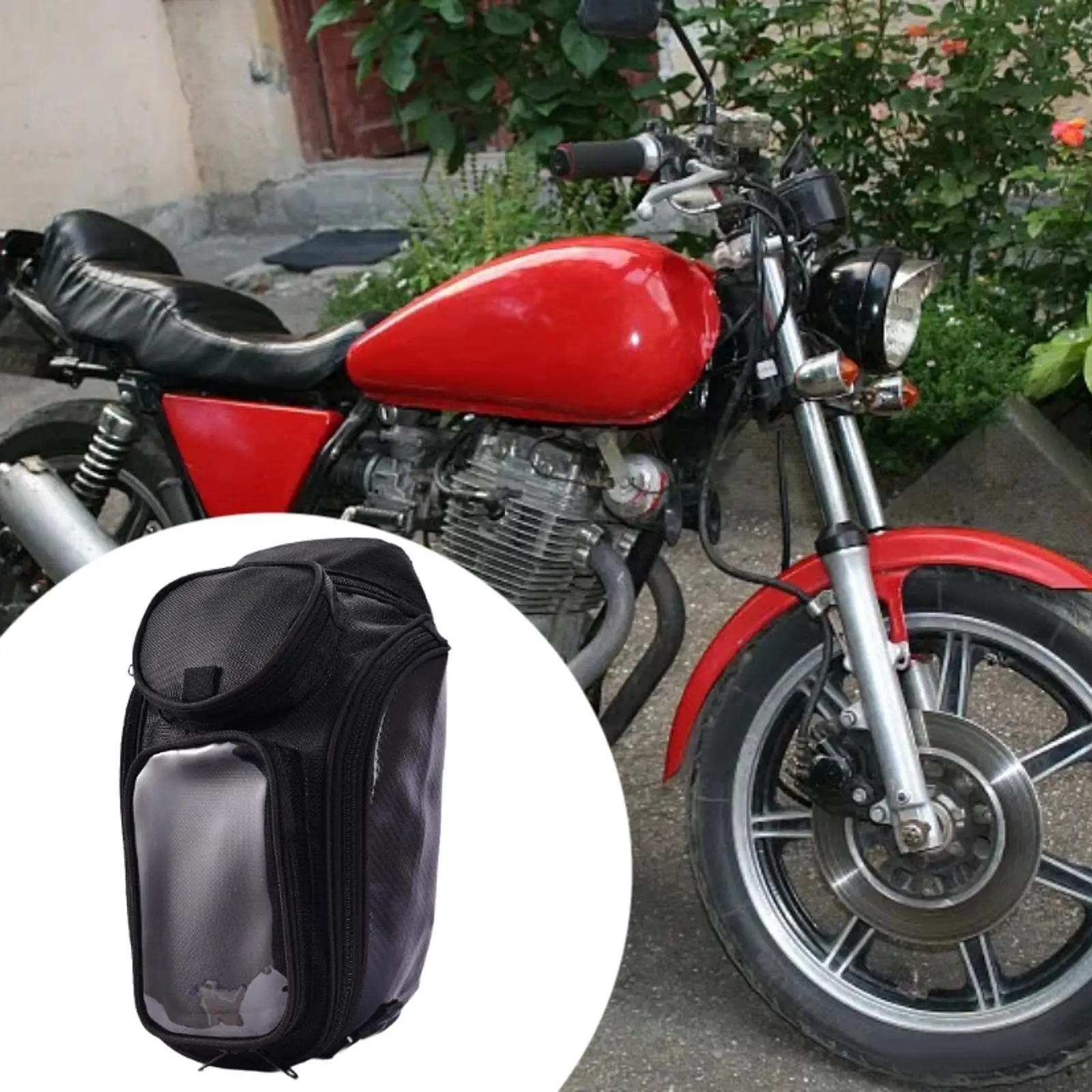 Motorcycle Tank Bag Seat Bag Wear Resistant Shoulder Bag with Headphone Hole