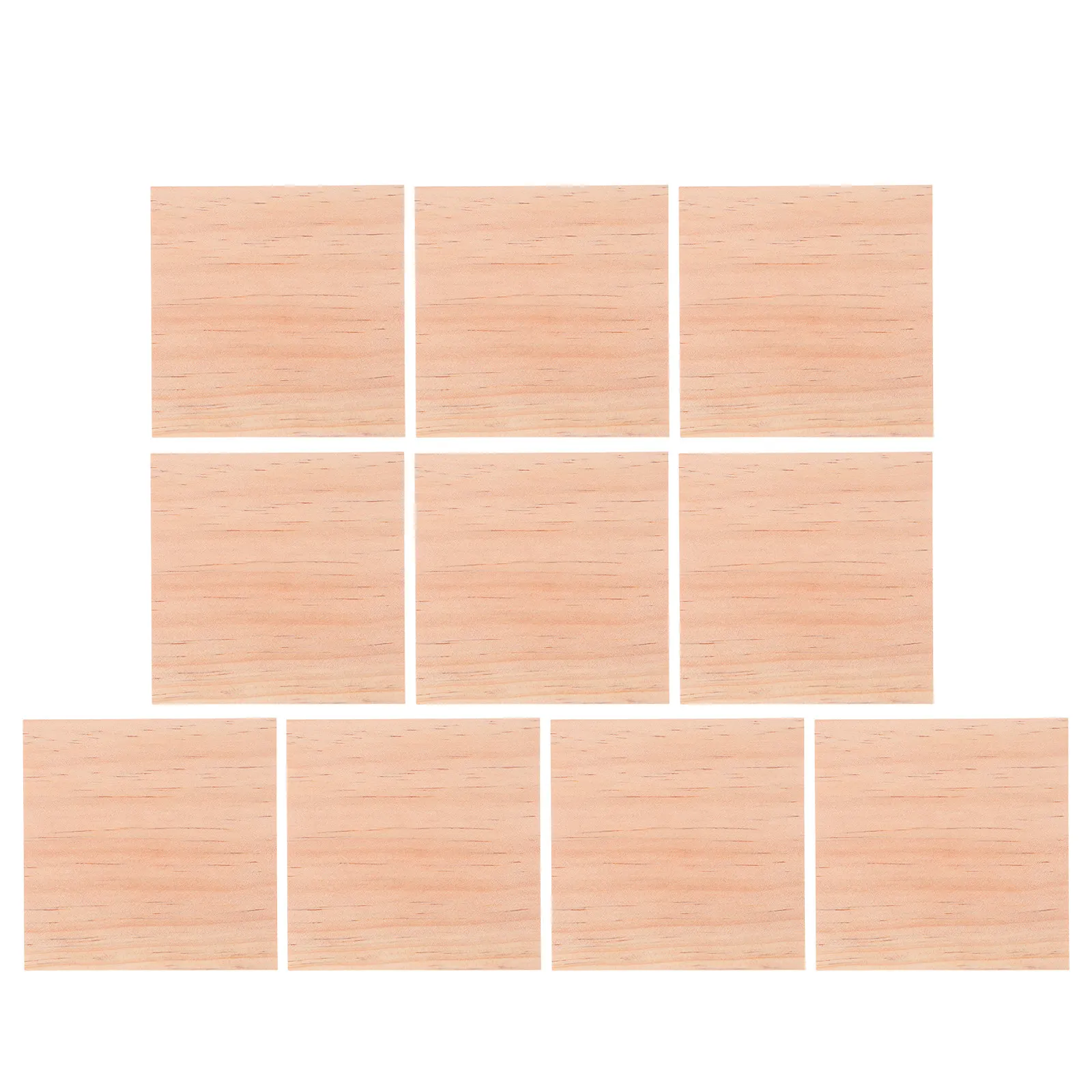 10Pcs Blank Wood Squares Unfinished Natural Wood Craft Pieces for Pyrography Carving Whittling Home Decor DIY Art Projects