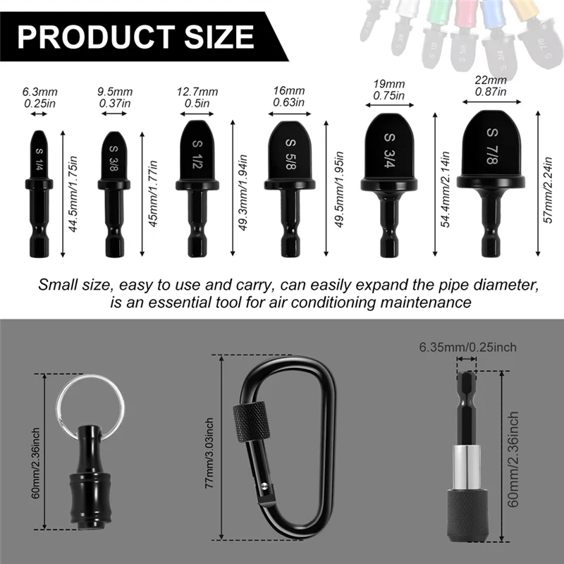 Fresh New Manual Copper Pipe Expander For HVAC Repairing Set Air Conditioner Swaging Tool Bit Holder Keychain