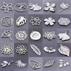 7Pcs/Lot Stainless Steel Filigree Mandala Daisy Flower Yoga Lotus Chakra Petal Charms Diy Tree of Life Leaves Pendant Jewelry