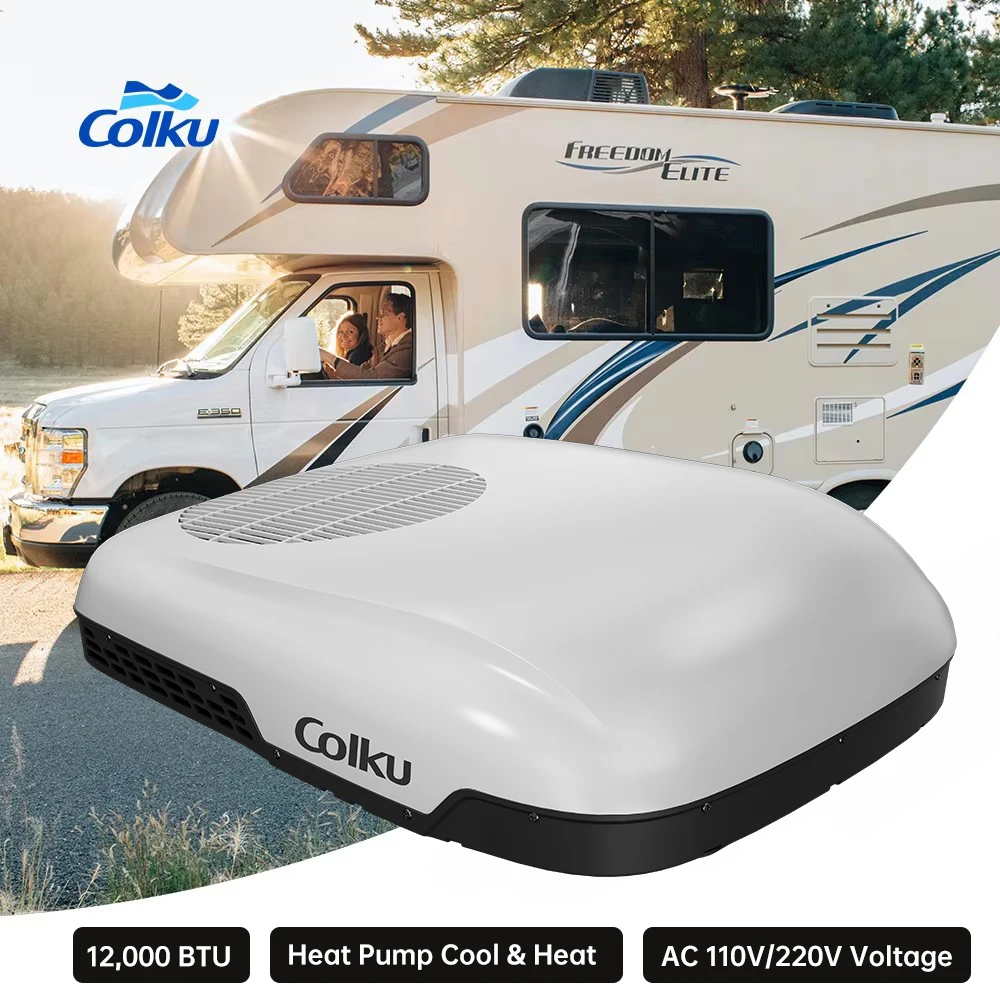 Colku Rooftop RV Air Conditioner 12000BTU AC 110V 220V Heat Pump Cooling Heating For Camper Trailer Motorhome