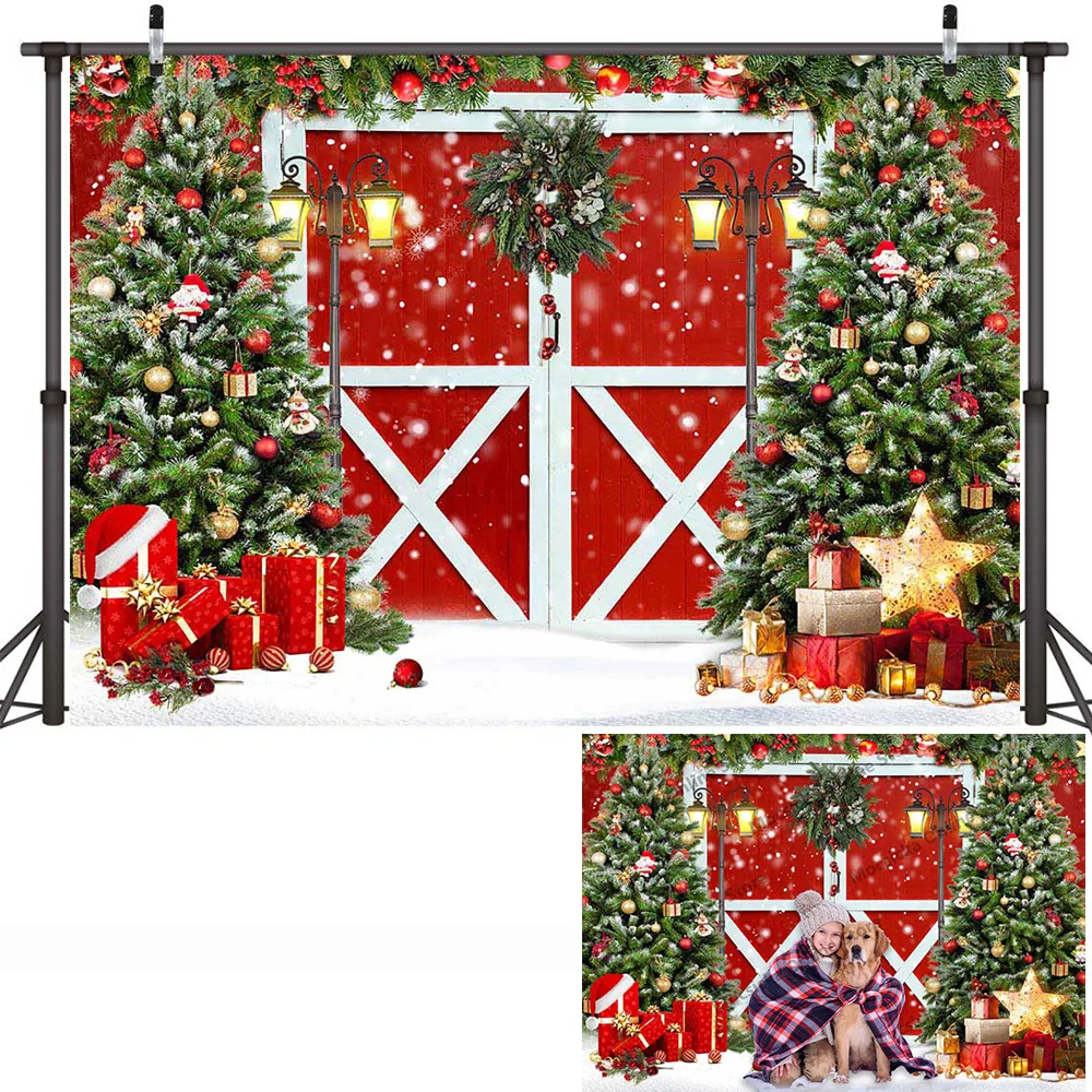 عيد الميلاد سانتا كلوز هدية ديكور خلفية حمراء شجرة عيد الميلاد نافذة الباب ضوء التصوير خلفية الطفل طفل صورة استوديو الصور