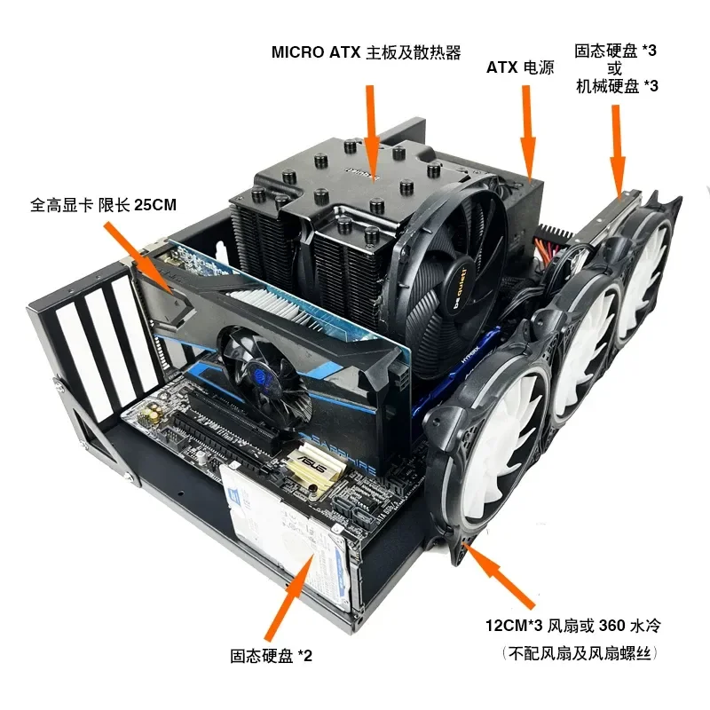 JMZ Micro ATX Motherboard Bracket Mounting Rack Standoff for DIY PC Open Frame Chassis Small Form Factor SFF Compact Case