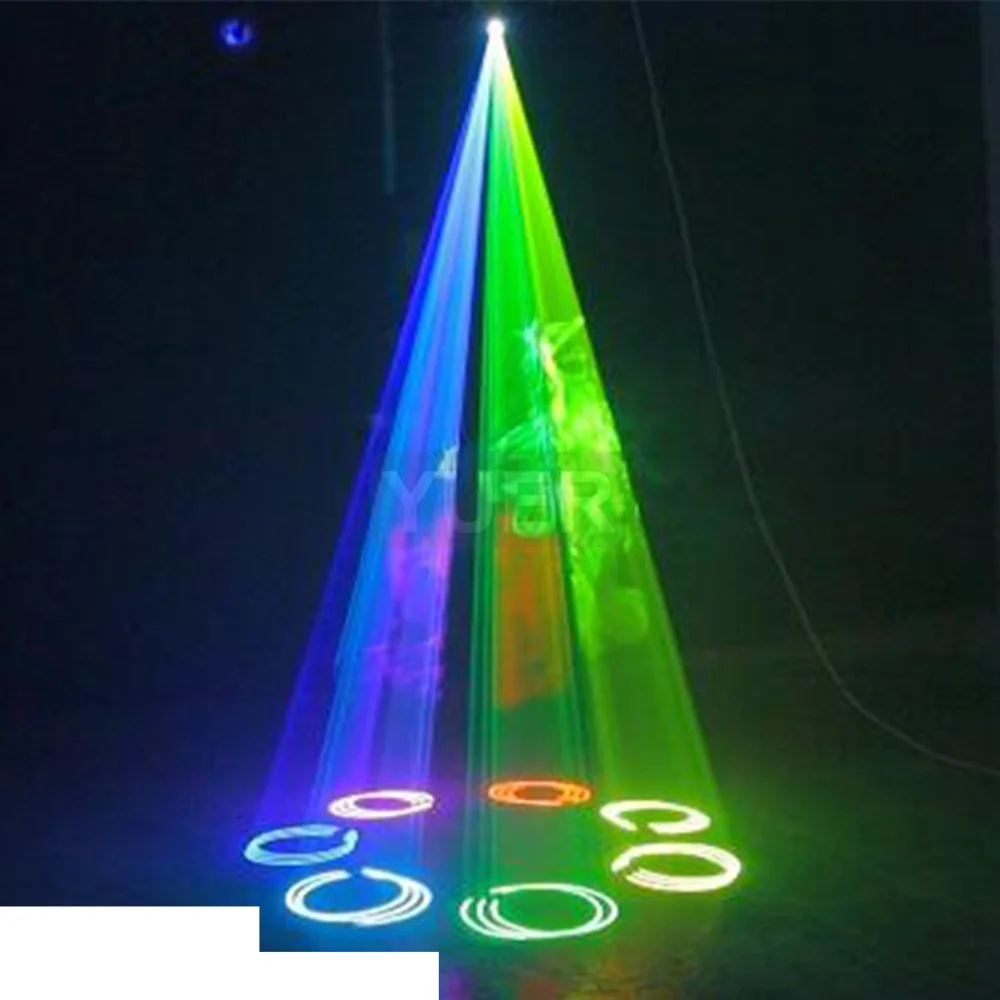 NOWOŚĆ 8W RGB Laser Light Stage Animation Scanner Dj Laser Light With ILDA RJ45 DMX Animation Laser Light Beam Disco for Party Show
