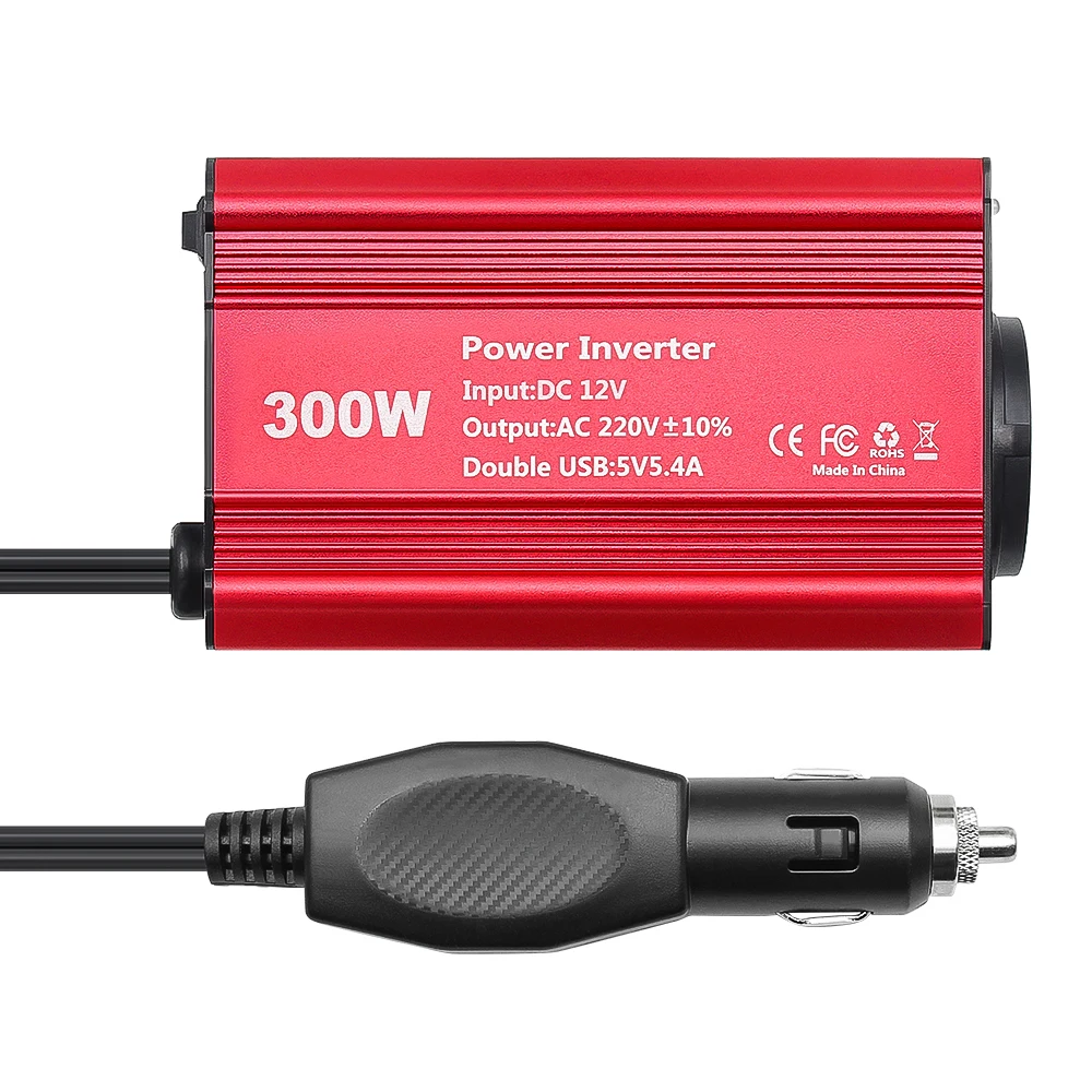 

Автомобильный инвертор постоянного тока 12 В в переменный ток 220 В/110 В автомобильный инвертор для 300 Вт с поддержкой USB3A 2,4 А зарядка автомобильного источника питания зарядное устройство