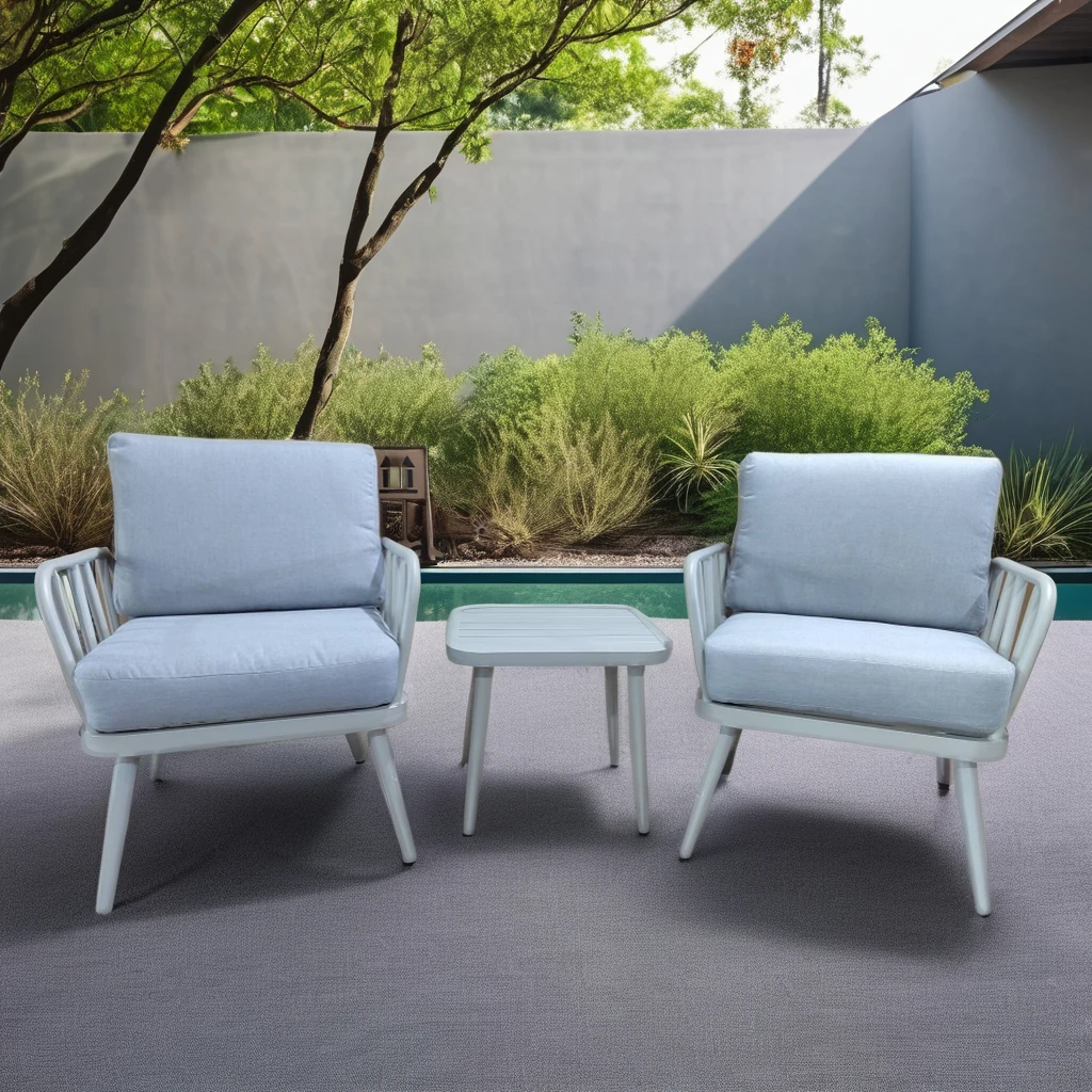 

New Arrival 3pcs Modern Bistro Set Sofa Set for Dining Kitchen Hotel Villa Courtyard Outdoor Furniture