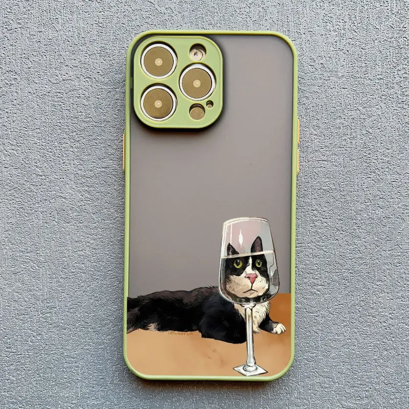 Dunkle lustige Cartoon-Katze, lustige Handyhülle für iPhone 16 14 13 12 11 15 17 Pro Max X XR XS 12 13 Mini 14 15 Plus Tierhüllen – Detail 12
