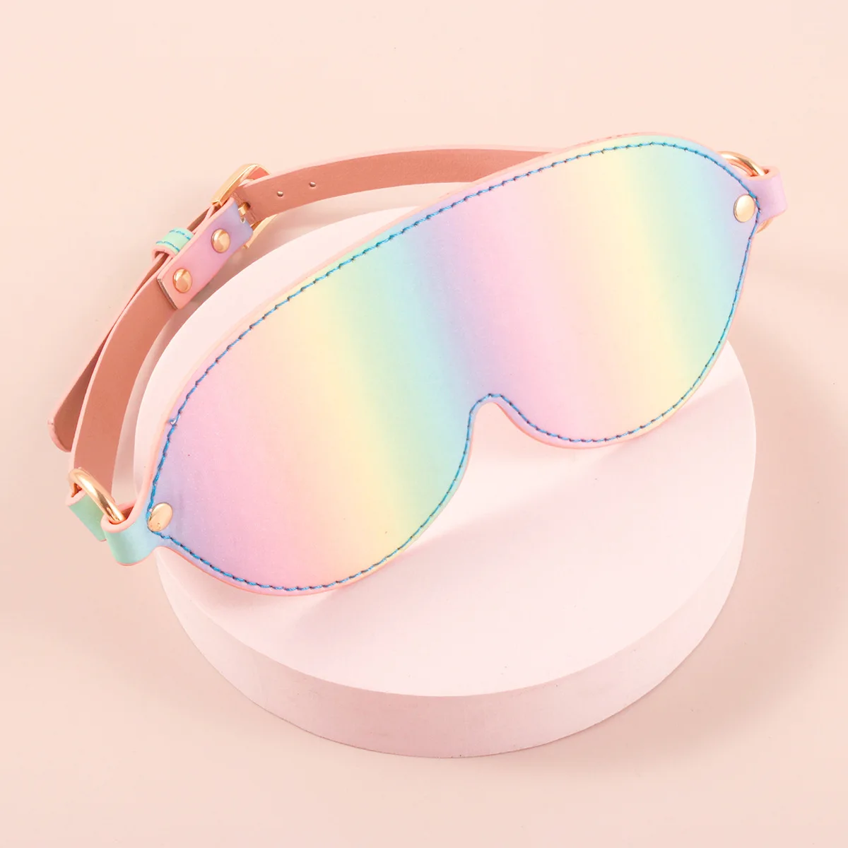 مجموعة SM Bondage الفاخرة للنساء ألعاب جنسية أصفاد جلدية بألوان قوس قزح/طوق العينين/طوق/غطاء عبودية جنسية الوثن للأزواج BDSM لعبة #4