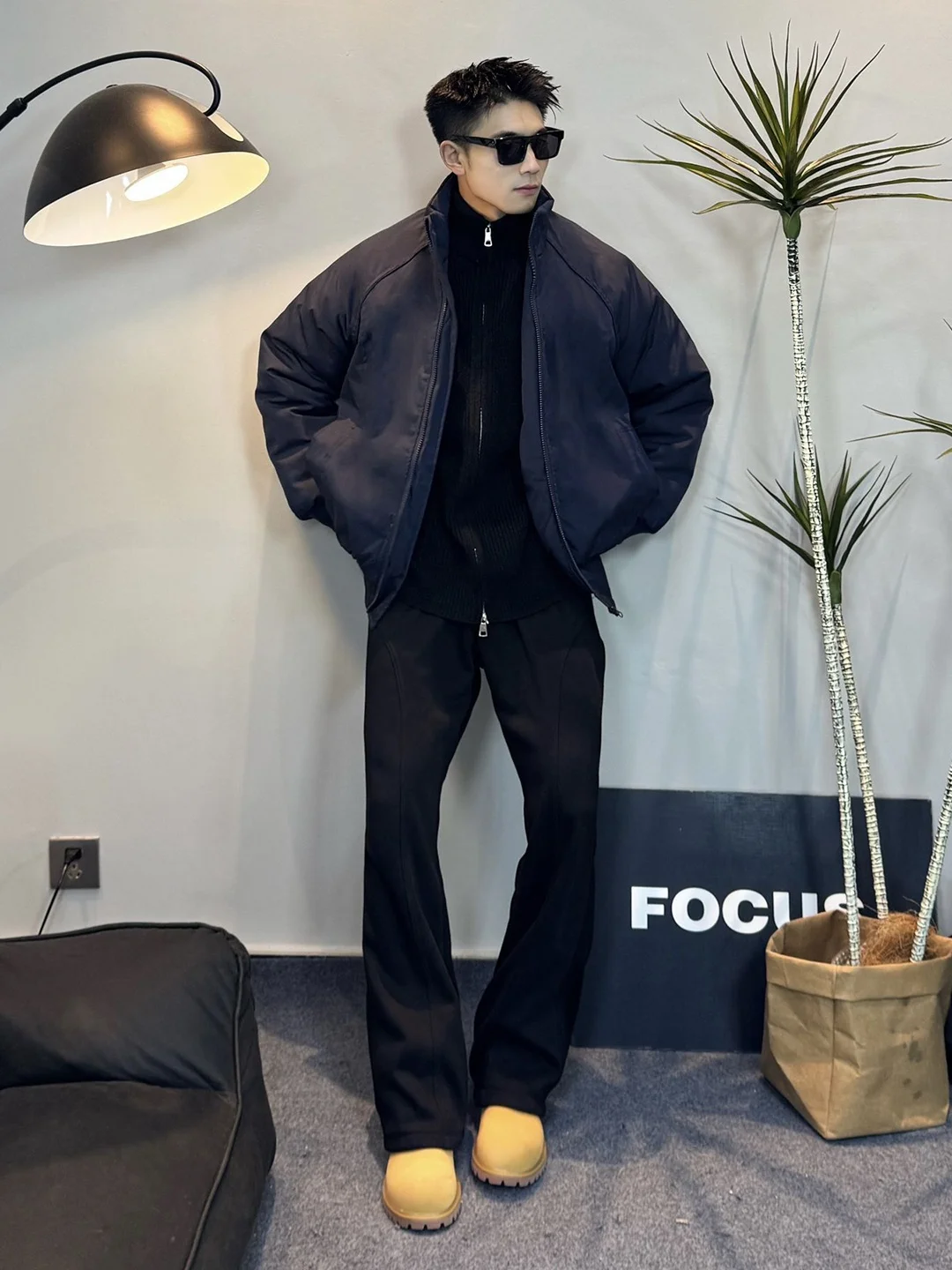 

Tibetan Blue ort Flight Jaet Cotton Coat Men Winter Thiened Stand Collar Baseball Sle Hard Man American Wind Coat