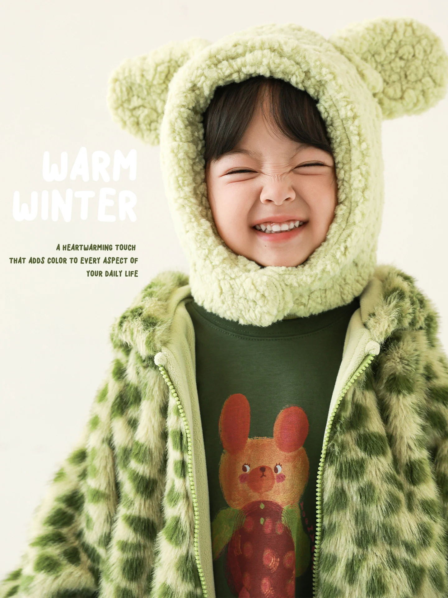 Girls 2025 Green Leopard Plush Coat Zero Shed Thermal Windproof Thickened Fleece Jacket Heat Retention Top Kids 1-7 Years