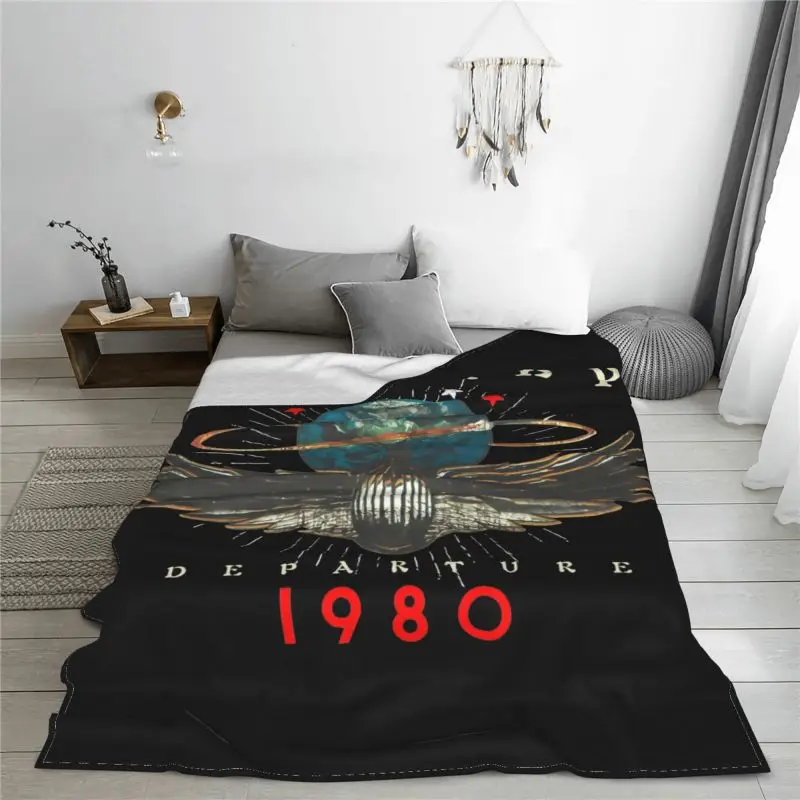 Journey 1980 Smoke Departure Music Rock Band Blanket Home Flannel Breathable Faux Fur Throw Family Expenses