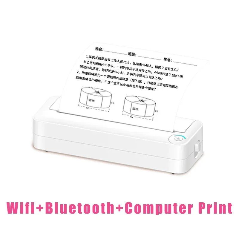 A4 Portable Printer, 200dpi, Lightweight And Compact Thermal Mobile Printer, Wireless Printer For Travel, Vehicles, Office