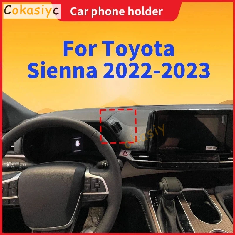 Car Phone Holder For Toyota Sienna 2022 2023 Special Fixed Base Wireless Charging Stand Mobile Phone Mount Auto Accessories