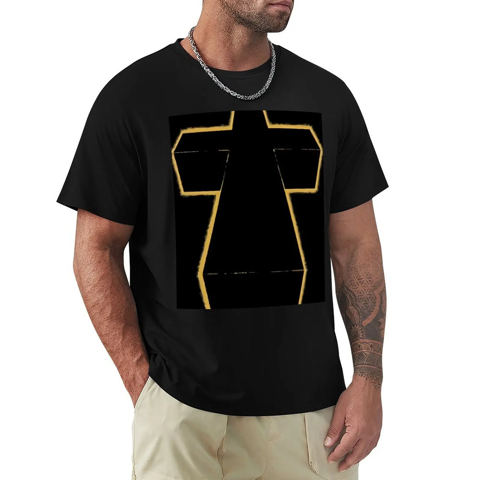 T-shirt à logo de la Justice Band, coupe athlétique, haut de sport à manches courtes